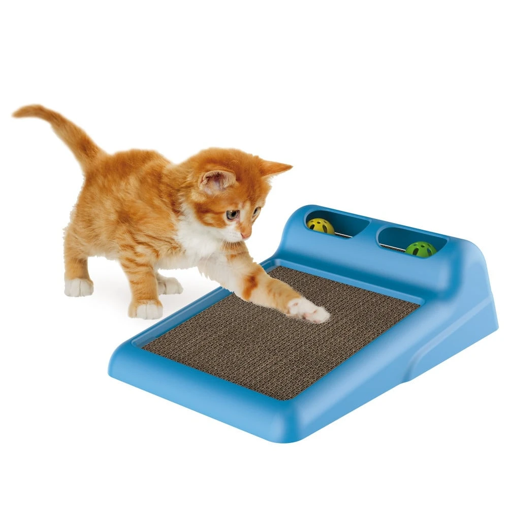 Rectangular scratcher with ball